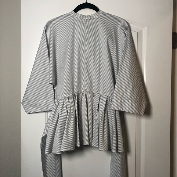 NWOT Tome Striped Peplum Shirt - Picture 9 of 15